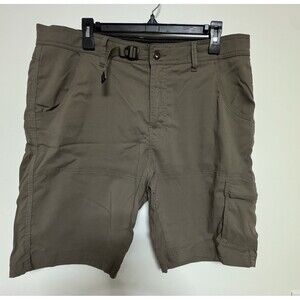 Prana Shorts Mens 36 Tan Brown Belted Hiking Fishing Outdoors Pockets 10” Inseam